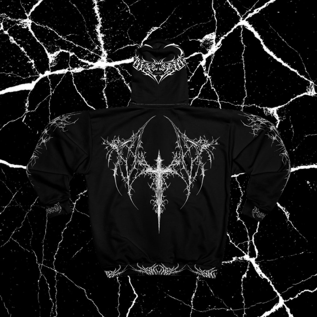 Gothic Gym Hoodie — Purecel Athletic Zip Sweatshirt