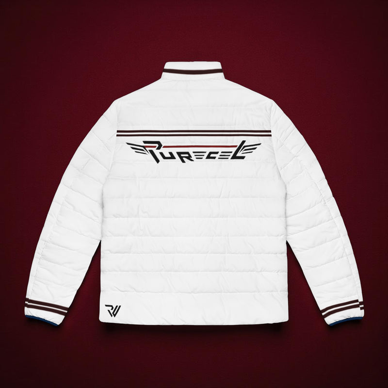 Warm Turtleneck Zipper Puffer Jacket — Men's All-Over Print